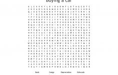 Buying A Car Word Search - Wordmint - Car Crossword Puzzles Printable