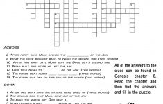 Ccbc Kids Corner: Scripture Search Crossword #3 Genesis 8 - Printable Crossword #3