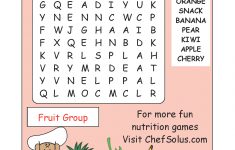 Challenge Your Little Chefs To A Fruit Group Word Search - Printable Nutrition Puzzles