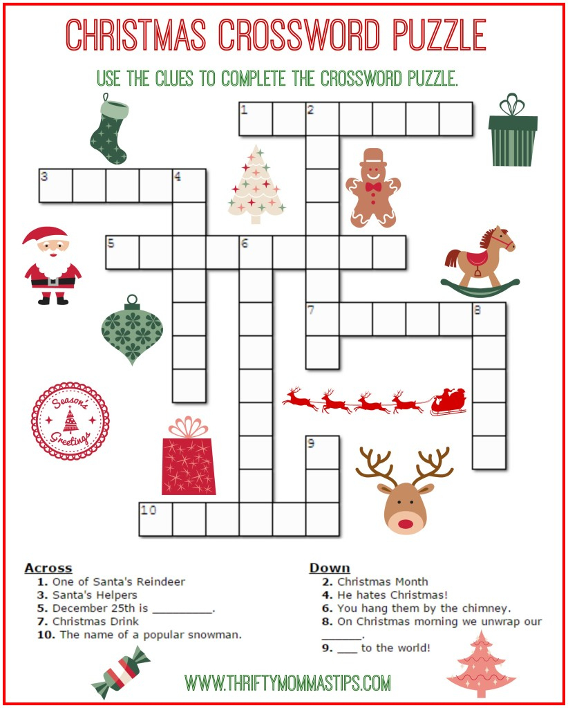 Christmas Crossword Puzzle Printable - Thrifty Momma&amp;#039;s Tips - Simple Crossword Puzzles Printable Pdf