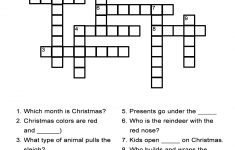 Christmas Crossword Puzzle: Uncover Christmas Words In This - Christmas Printable Puzzles Games