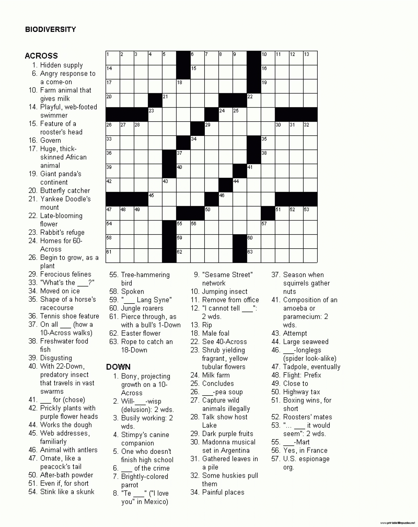 Free Printable Bible Crossword Puzzles