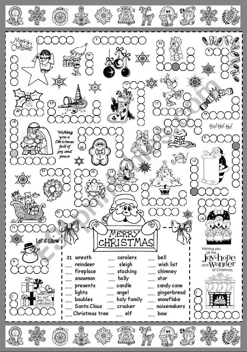Christmas Puzzle - Esl Worksheetsilvanija - Printable Puzzle Christmas