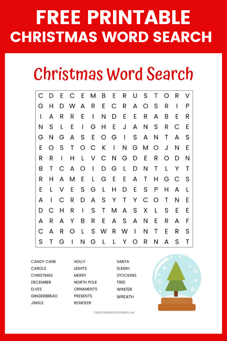 Christmas Word Search Free Printable For Kids Or Adults - Printable Christmas Crossword Puzzles Pdf