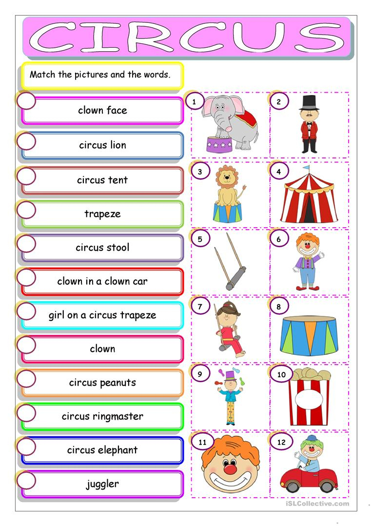 Circus Worksheet - Free Esl Printable Worksheets Madeteachers - Circus Crossword Puzzle Printables