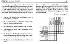 Cis 554 Logic Puzzles - Printable Deduction Puzzle