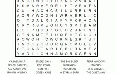 Classic Movies Word Search Puzzle | Coloring &amp; Challenges For Adults - Printable Crossword Puzzle Movies