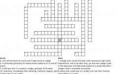 College Success Crossword - Wordmint - College Crossword Puzzle Printable