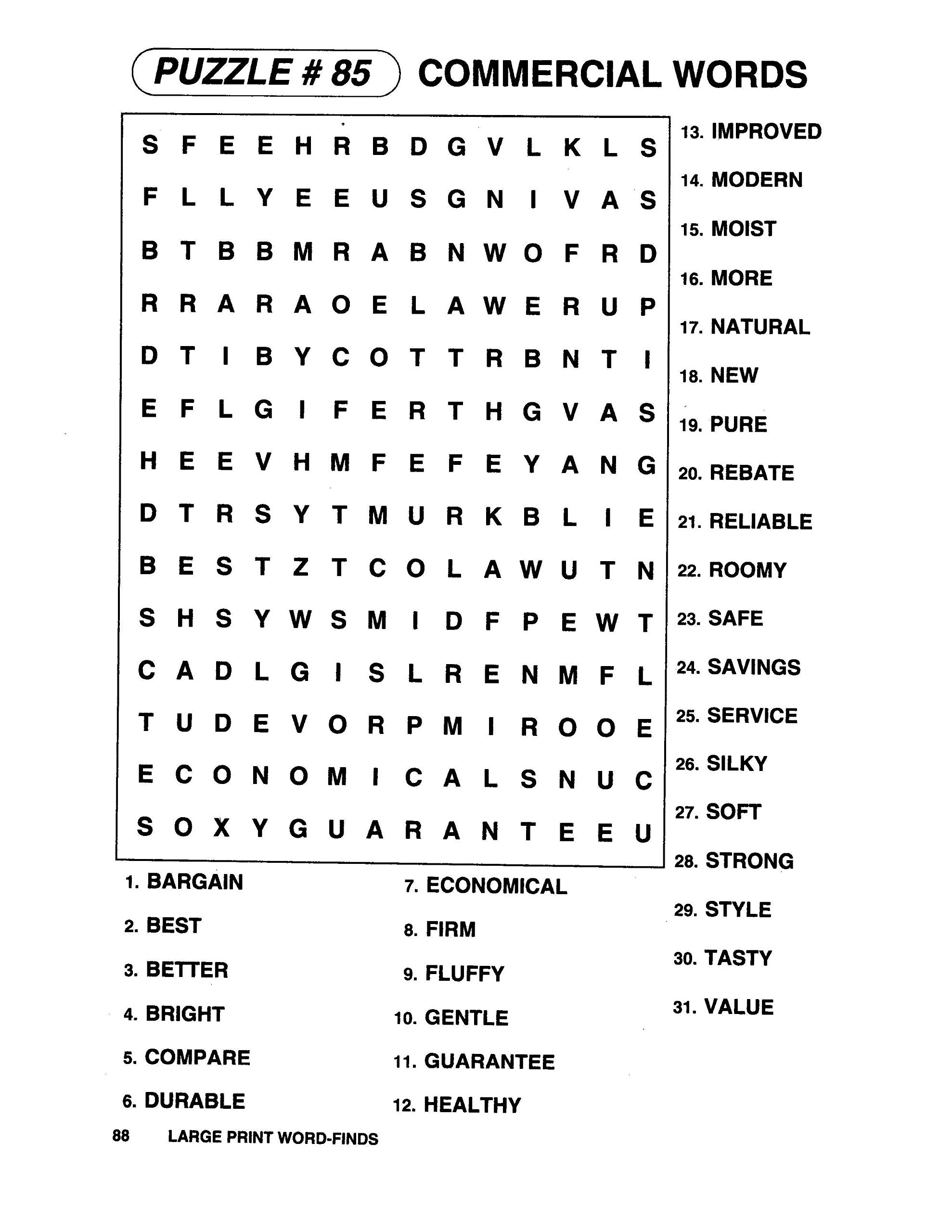 Coloring ~ Large Print Word Search Printable Easy Crossword Puzzles - Print Large Puzzle