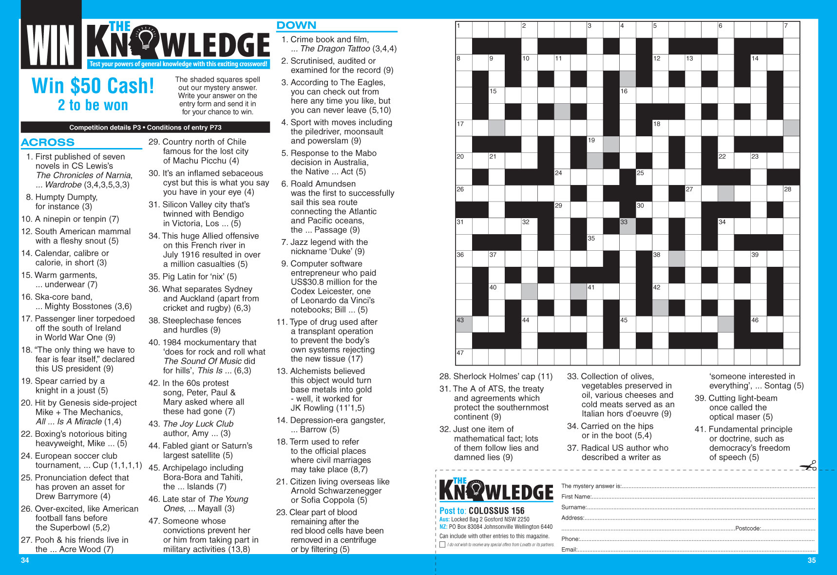 Colossus Crosswords Magazine - Lovatts Crossword Puzzles Games &amp;amp; Trivia - Printable Lovatts Crosswords