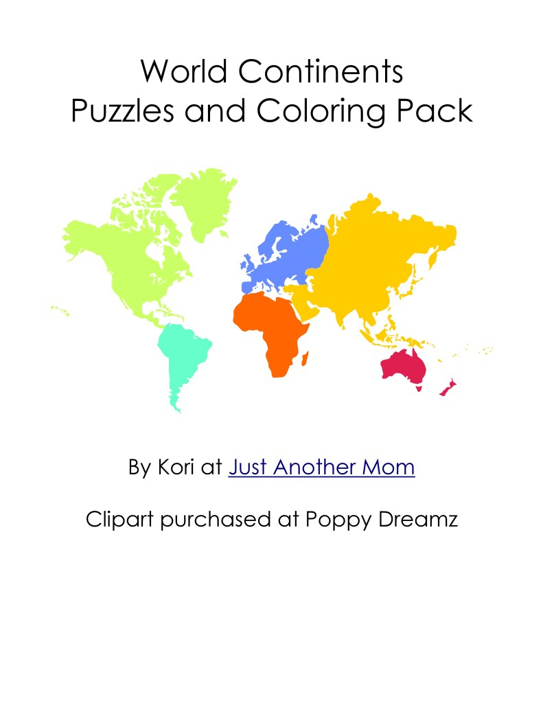 Continents Puzzles And Coloring Pages - 7 Continents Printable Puzzle