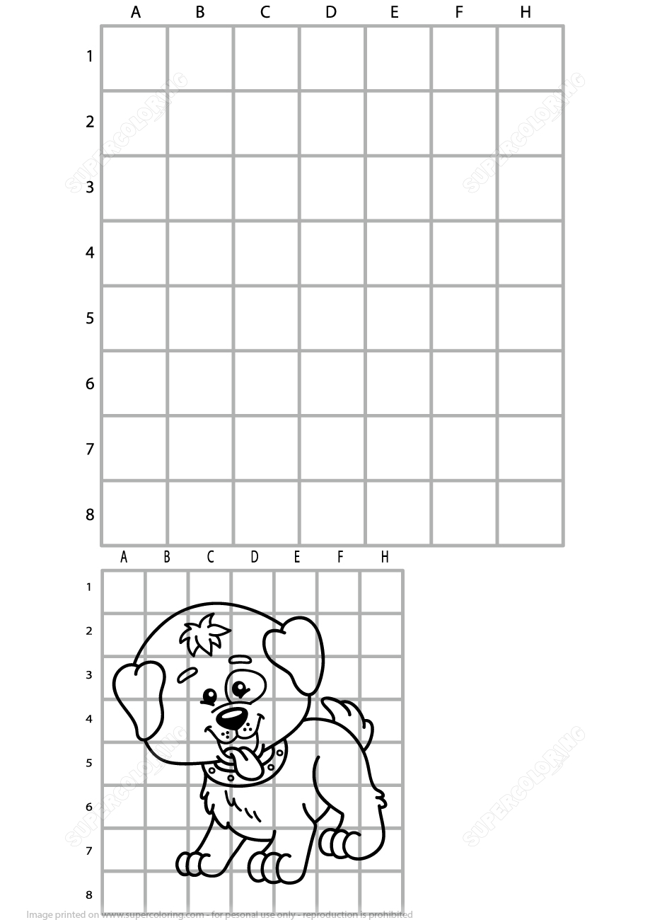 Copy The Picture Of Cute Dog Grid Puzzle | Free Printable Puzzle Games - Dog Crossword Puzzle Printable
