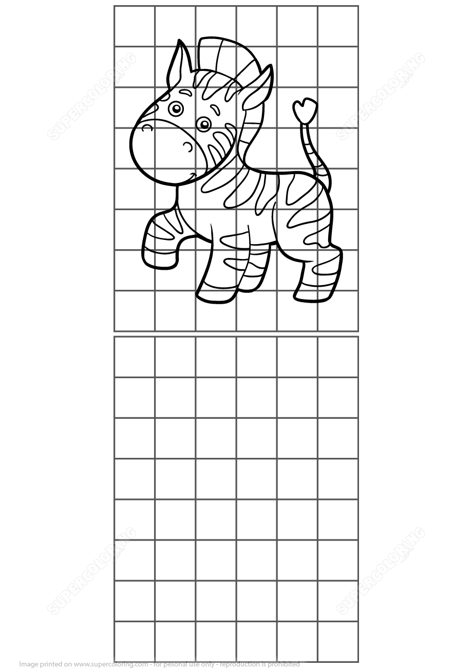 Copy The Zebra Grid Puzzle | Free Printable Puzzle Games - Printable Zebra Puzzle