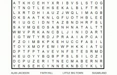 Country Music Stars Word Search Puzzle - Crossword Puzzle Word Search Printable