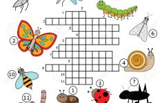 Crossword Educational Children Game With Answer. Learning Vocabulary - Insect Crossword Puzzle Printable