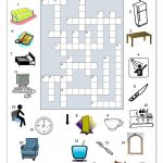 Crossword   In The House (1) Worksheet   Free Esl Printable   Printable House Puzzle