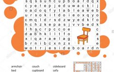 Crossword - Living Room Furniture - Learning English Words. Word - Printable Crossword Puzzles For Learning English