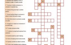 Crossword On Bullying | Crossword On Bullying | Bullying Worksheets - Respect Crossword Puzzle Printable