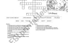 Crossword Personality Traits - Esl Worksheetbabette4 - Printable Character Traits Crossword Puzzle