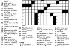 Crossword Puzzle Easy Printable Puzzles For Seniors - Printable Puzzles With Answers