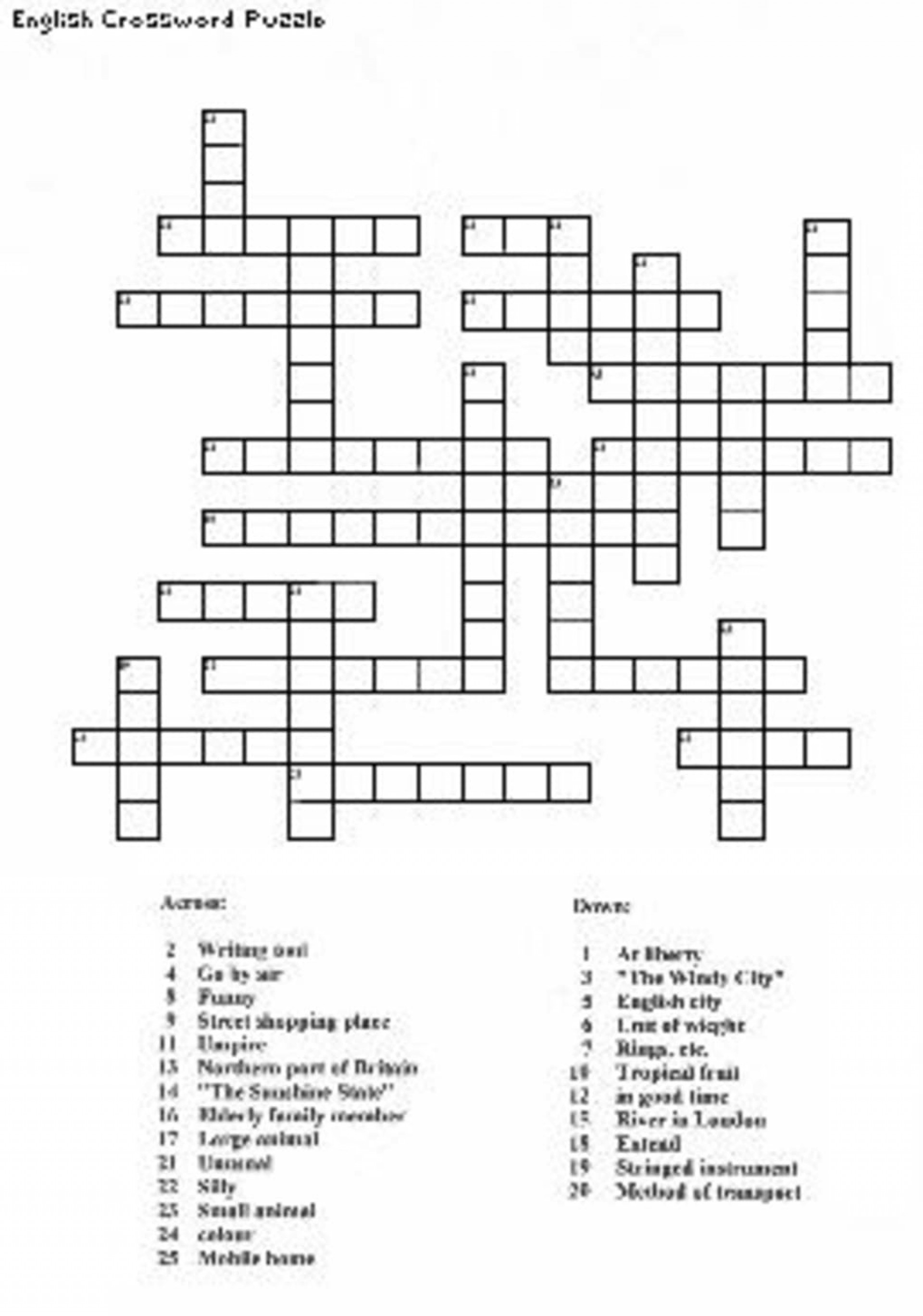 Crossword Maker Free Printable