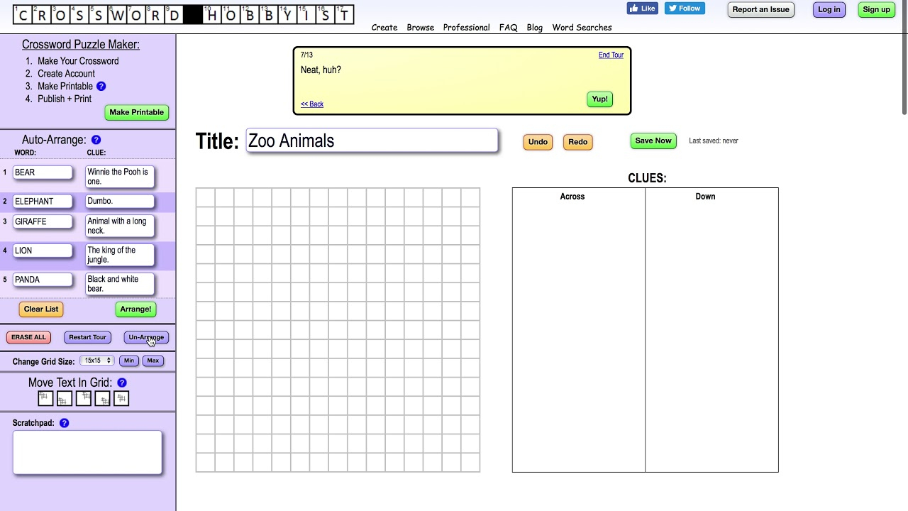 Crossword Puzzle Maker | How To Make A Crossword Puzzle With - Printable Crossword Puzzles Maker