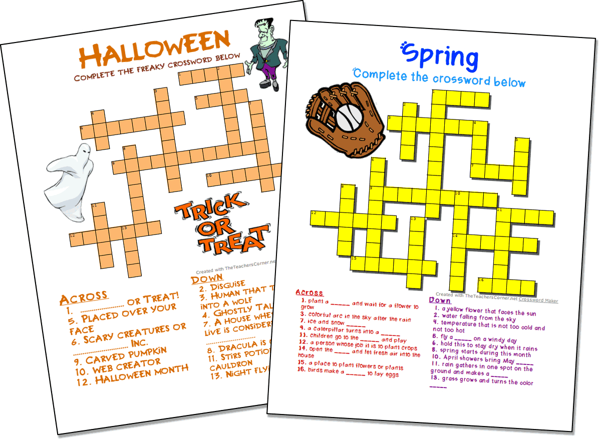 Crossword Puzzle Maker | World Famous From The Teacher&amp;#039;s Corner - Crossword Puzzle Maker Printable