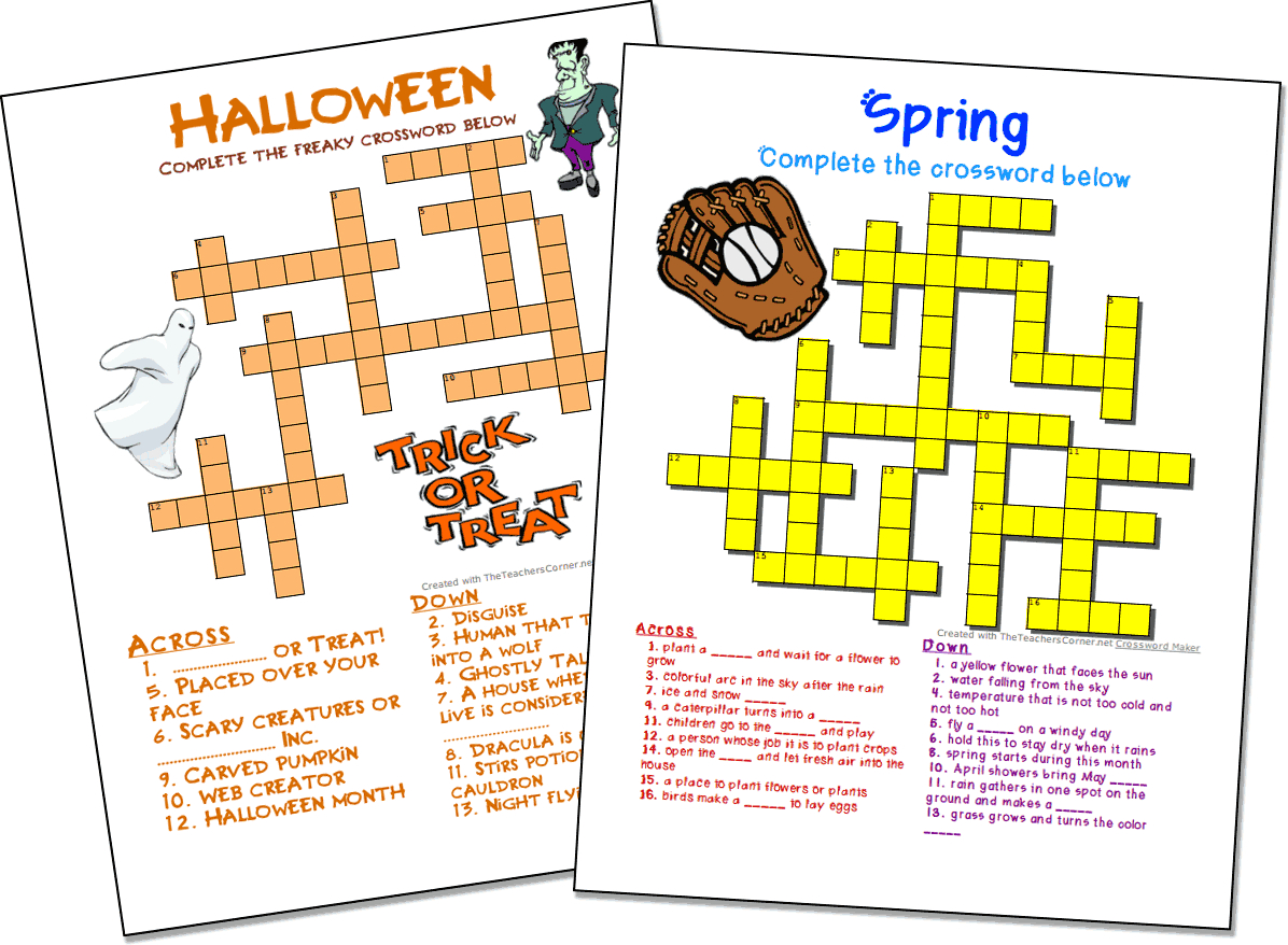 Crossword Puzzle Maker | World Famous From The Teacher&amp;#039;s Corner - Custom Crossword Puzzle Printable