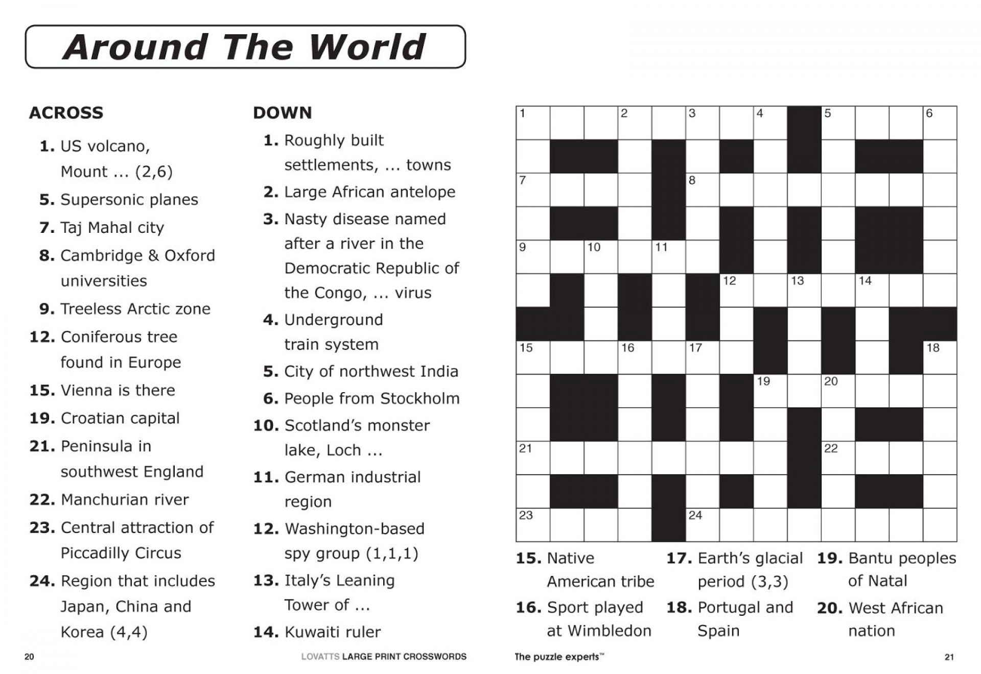 Crossword Puzzle Printable Large Print Crosswords ~ Themarketonholly - Printable German Crosswords
