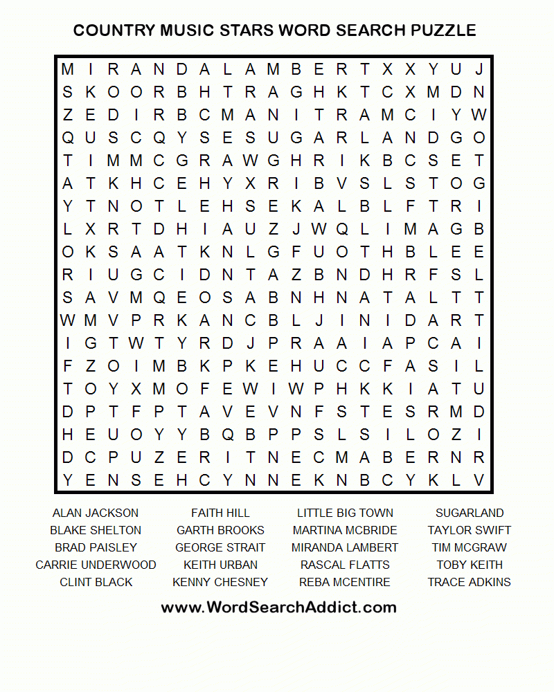 Crossword Puzzle Printable Music Crosswords ~ Themarketonholly - Printable Star Puzzle