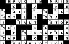 Crossword Puzzle: Sleep Medicine-Themed Clues (January 2018) - Sleep - Printable Crossword Puzzles Business And Finance