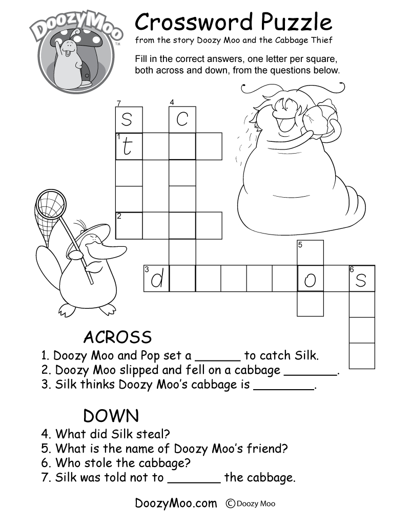 Crossword Puzzle Worksheet (Free Printable) - Printable Puzzle Booklet