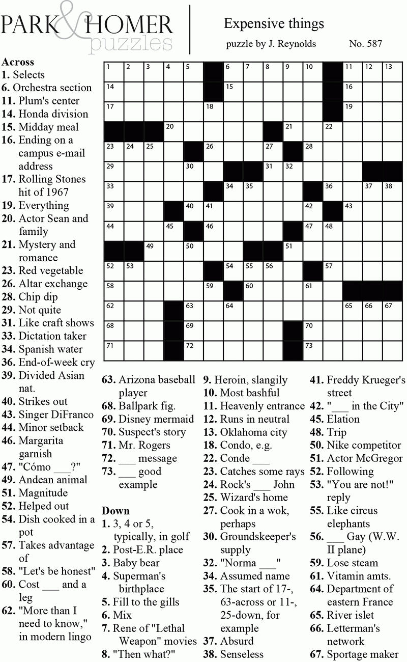 Crossword - The Austin Chronicle - Printable November Crossword Puzzles