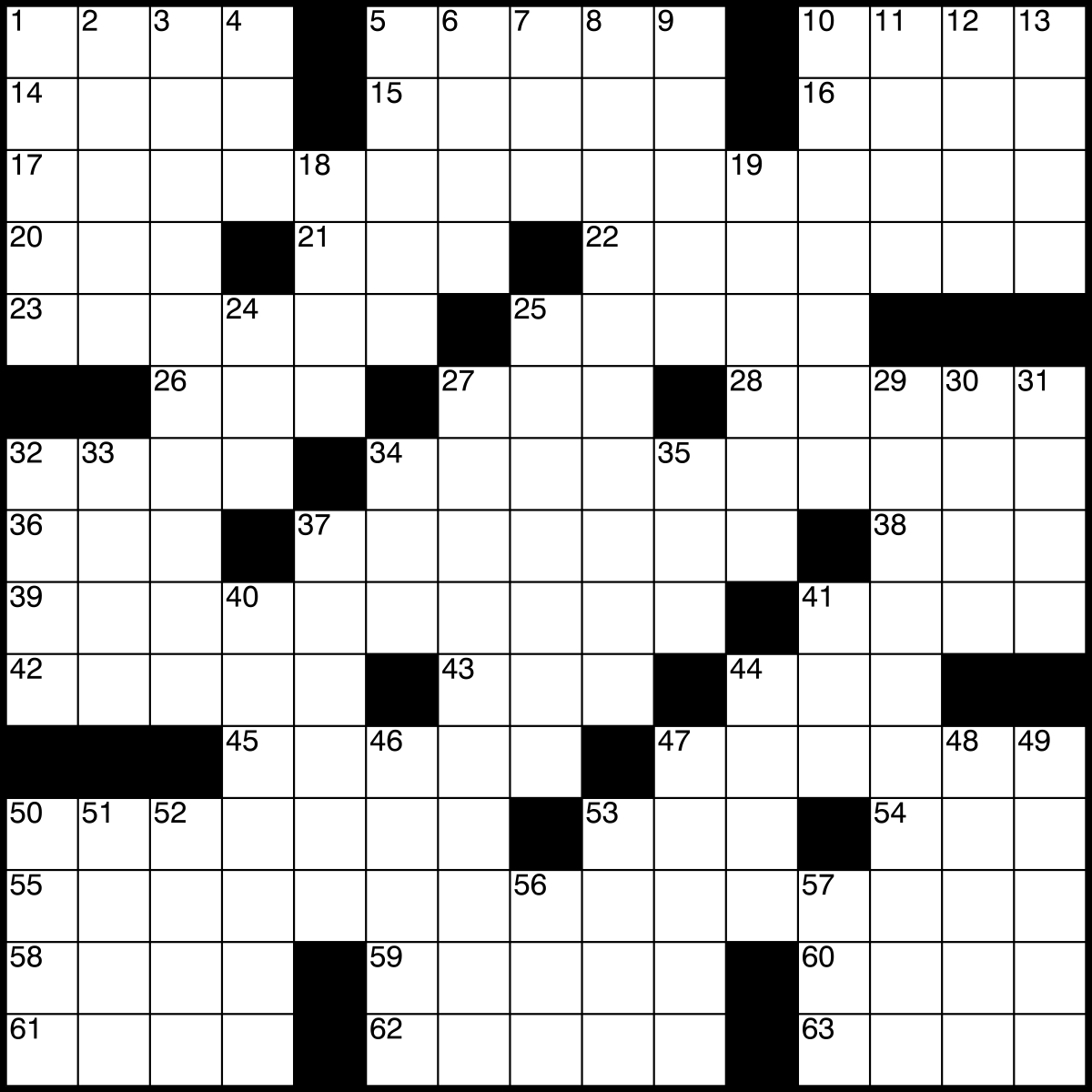 Crossword - Wikipedia - Printable Blank Crossword Grid