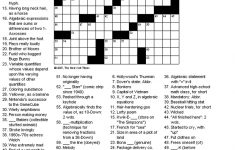 Crosswords: Algebra - Printable Crossword Nytimes