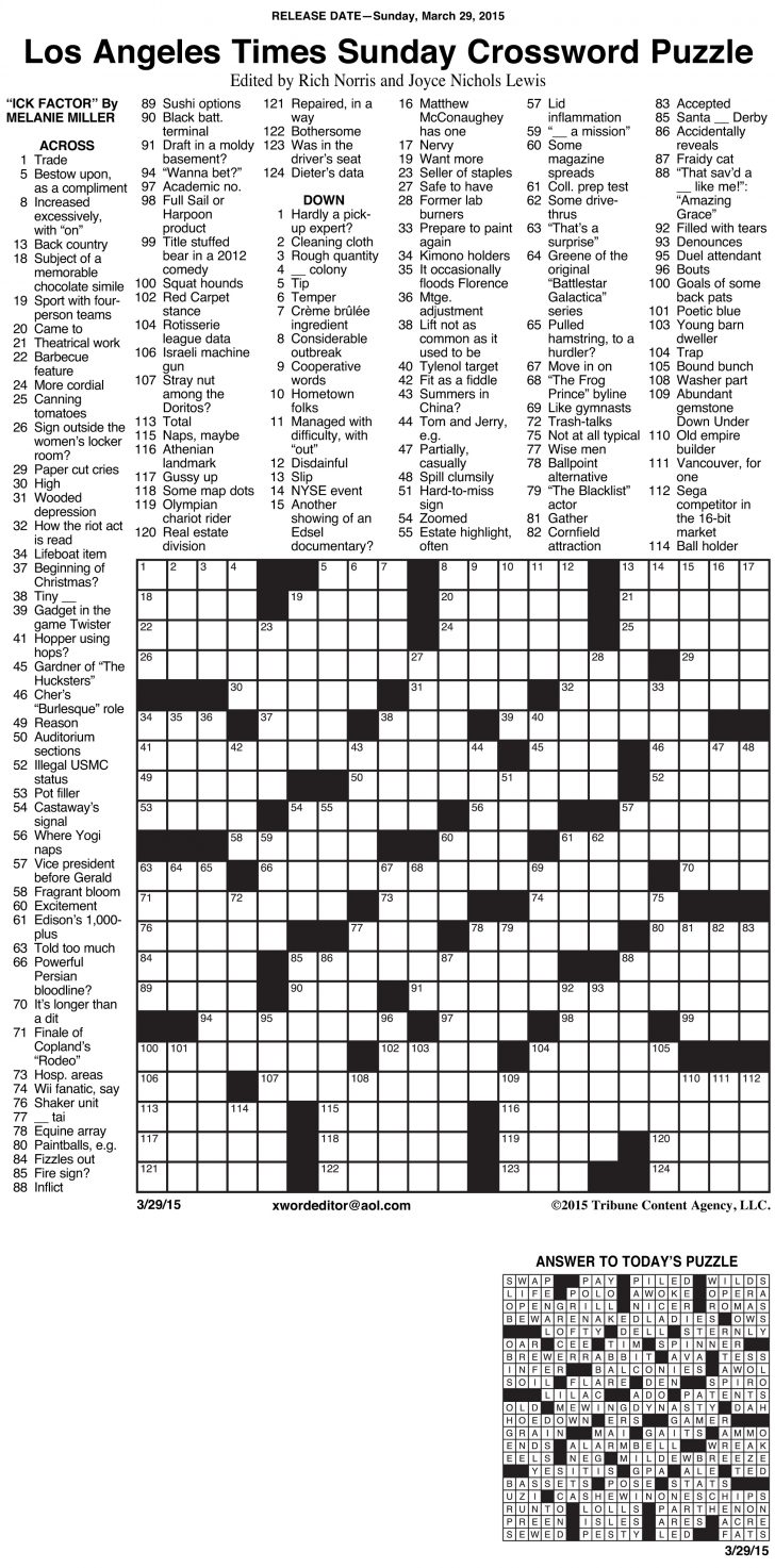 Crosswords Archives | Tribune Content Agency - Printable Crosswords La