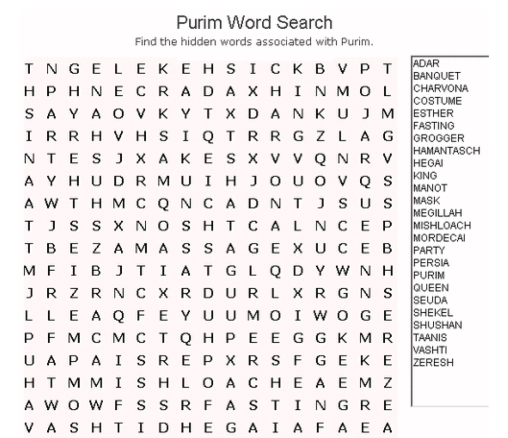 Crosswords Purim Printable Word Search Puzzle Crossword Puzzles - Printable Word Crossword