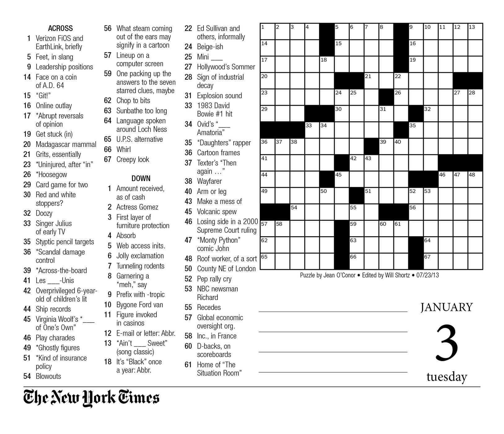 Printable Sunday Crossword Puzzles New York Times Printable Crossword