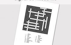 Custom Crossword Puzzle Printable Blank Crossword Digital | Etsy - Printable Blank Crossword Puzzles