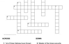 Daniel Crossword Puzzle - Printable Biblical Puzzle