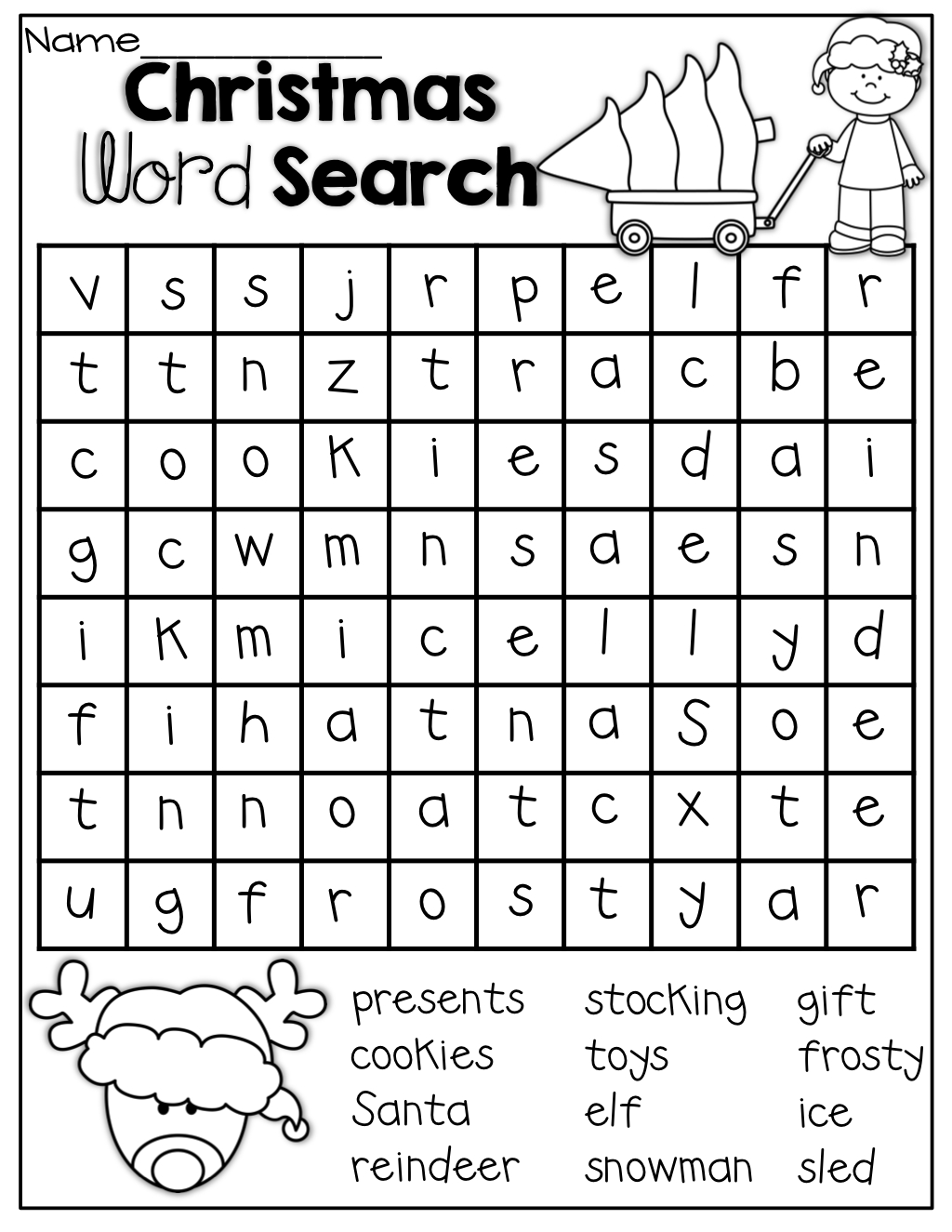 December No Prep Packet (1St Grade) | School-Holidays-Christmas - Crossword Puzzle 1St Grade Printable