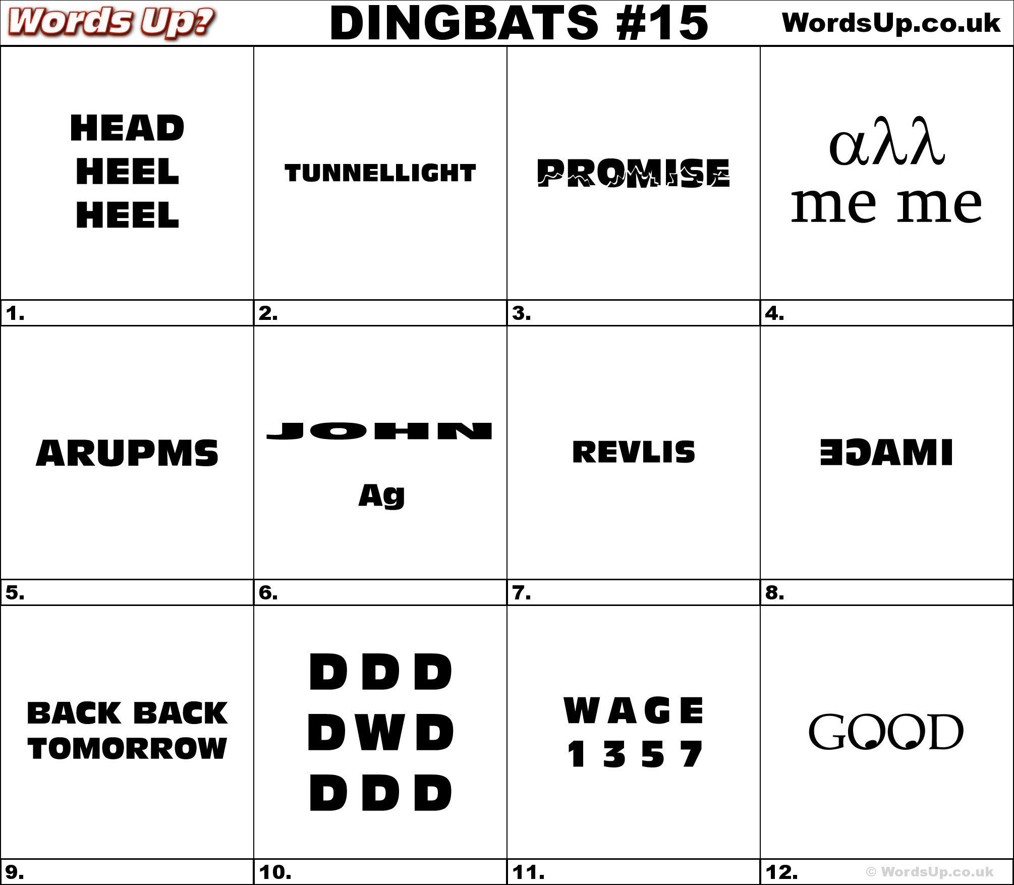 Dingbat &amp;amp; Whatzit Rebus Puzzles #dingbats #whatzits #rebus #puzzle - Printable Rebus Puzzle