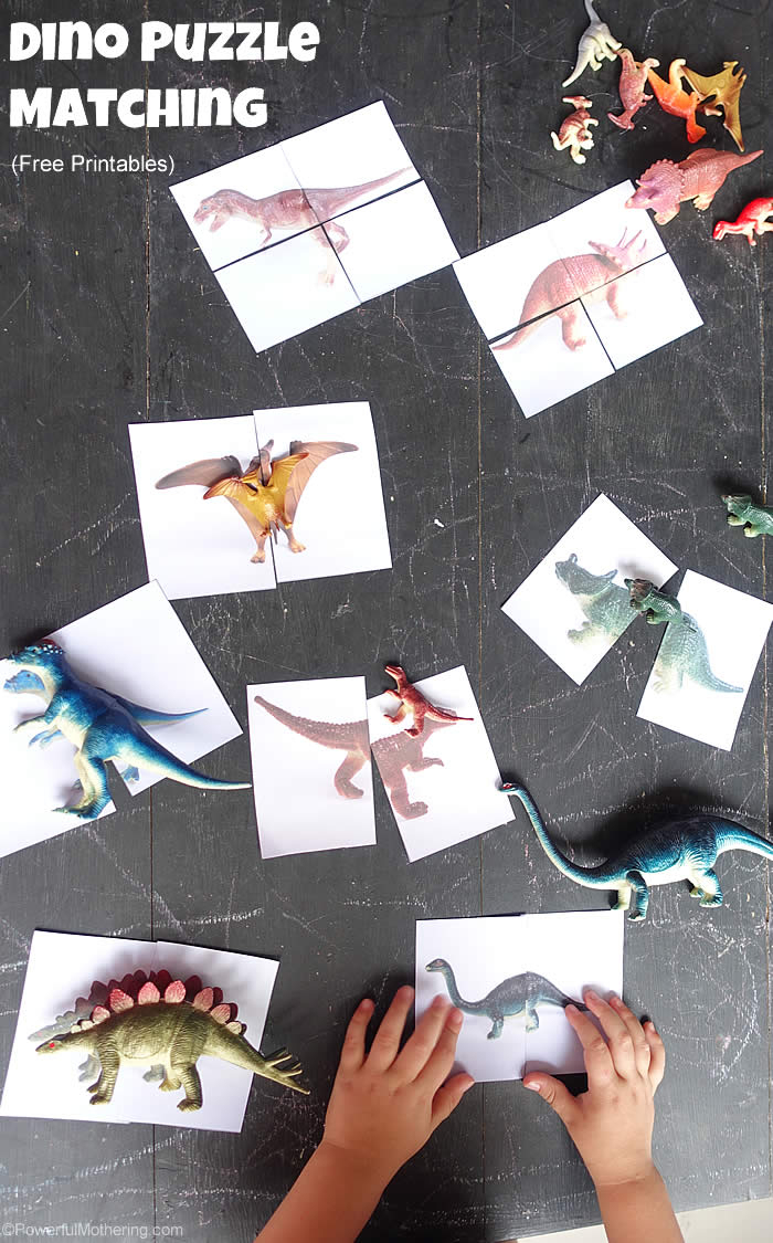 Dinosaur Matching Puzzle (Free Printable) - Printable Dinosaur Puzzles