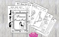 Disney Princess Printable Puzzle Quiz Colouring Book Ideal | Etsy - Printable Puzzle Quiz