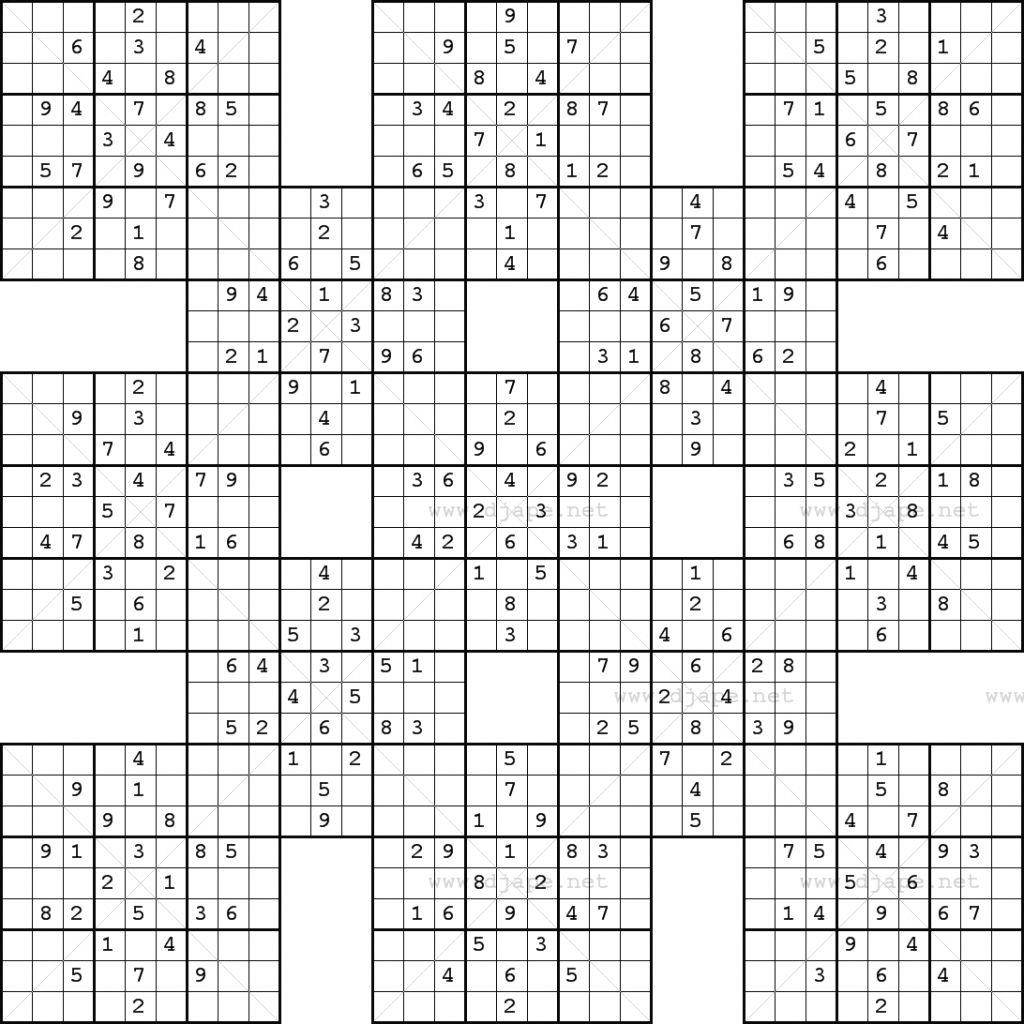Double Harakiri Sudoku X | Super Sudoku Printable Download - Sudoku X Printable Puzzles
