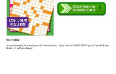 Download Ebook Large Print Crosswords Puzzle Book Volume 91 (Pdf - Printable Puzzle Book Pdf