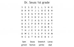 Dr. Seuss 1St Grade Word Search - Wordmint - Dr Seuss Crossword Puzzle Printable