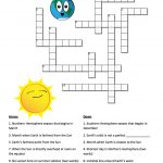 Earth's Seasons And The Sun: A Crossword Puzzle | Nasa   Printable Crosswords The Sun