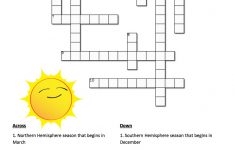 Earth's Seasons And The Sun: A Crossword Puzzle | Nasa - Printable Crosswords The Sun