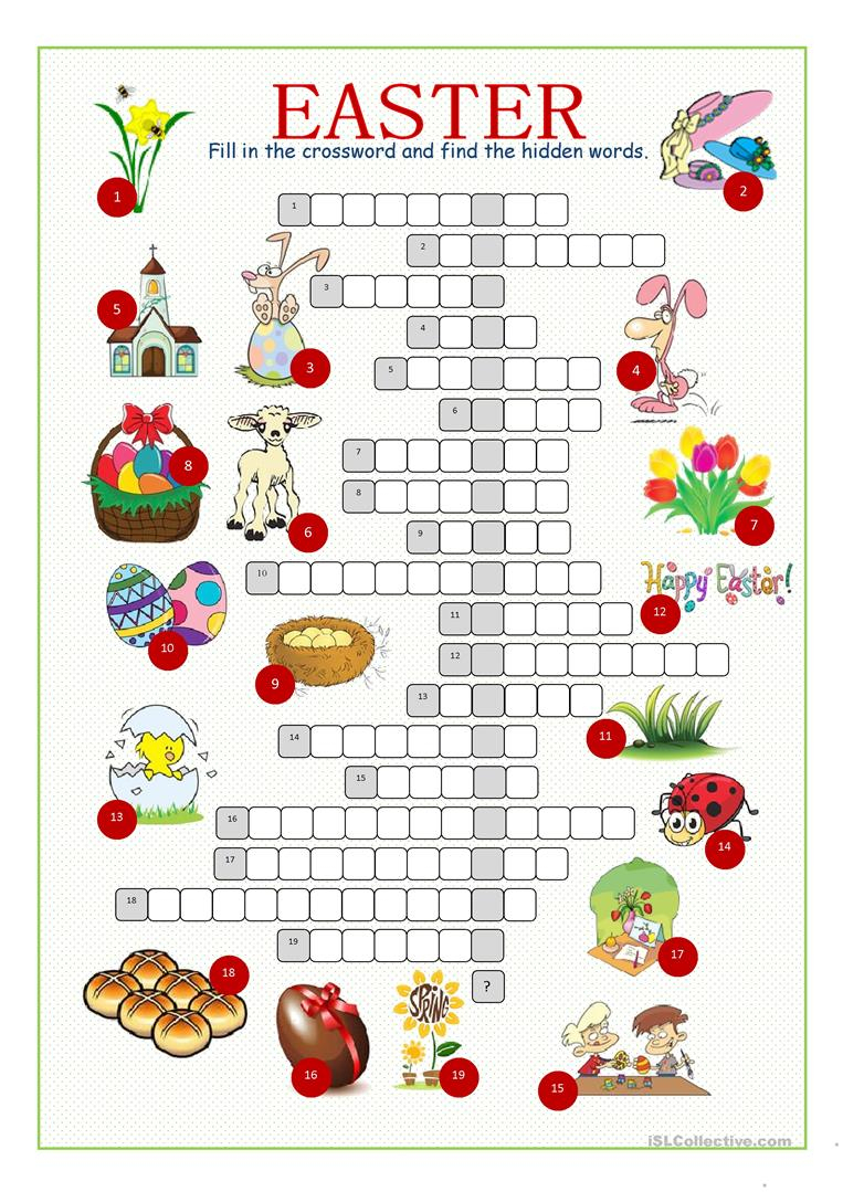 Easter Crossword Puzzle Worksheet - Free Esl Printable Worksheets - Printable Crossword Puzzles For Learning English